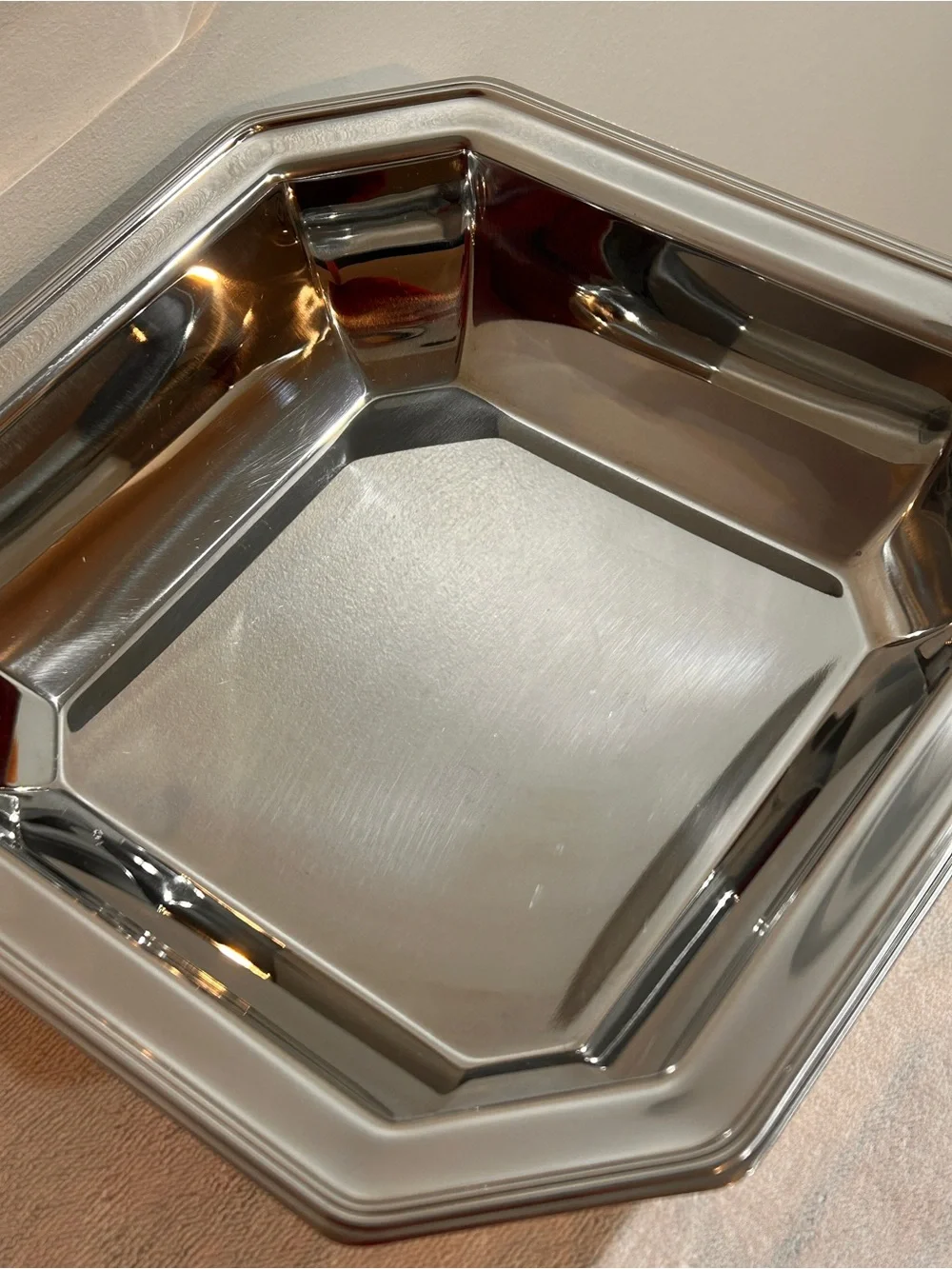 Vtg Sheffield Italy” 18/10 Stainless Steel Octagonal Serving Bowl Dish 10.5